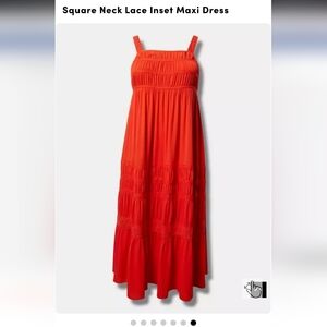 TORRID Red Lace Inset Maxi Dress 3X